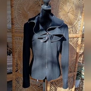 Lafayette 148 Elegant Black Virgin Wool Women's Jacket_8